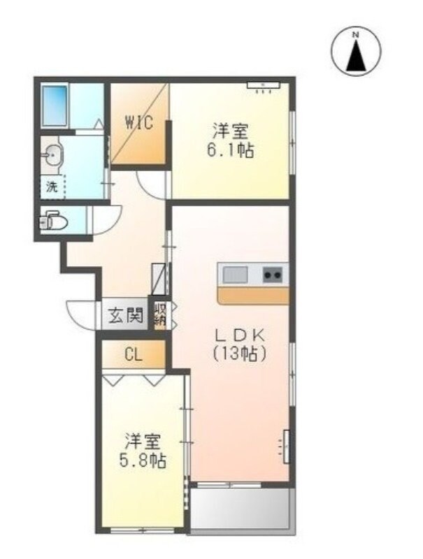 赤迫駅 徒歩7分 2階の物件間取画像