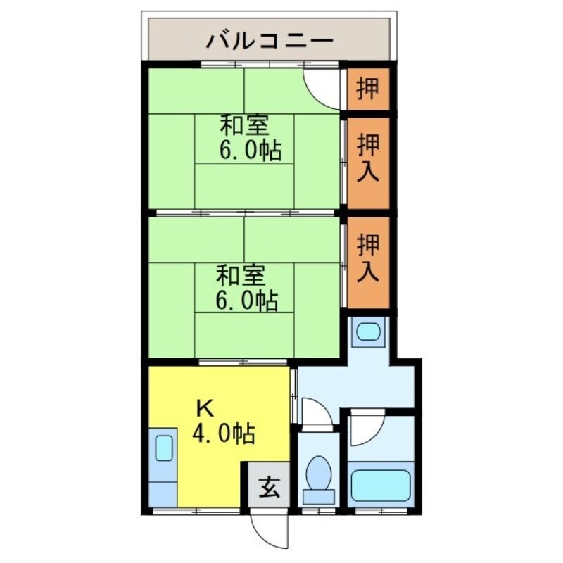 大久保ハイツの物件間取画像