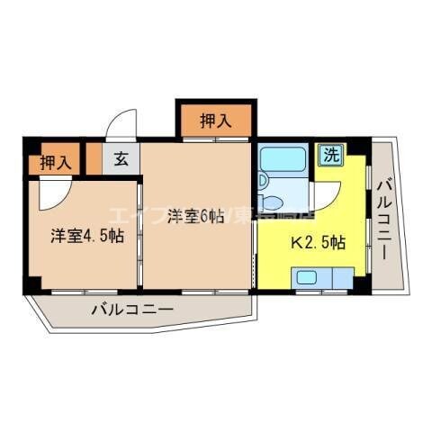 石橋駅 徒歩8分 2階の物件間取画像