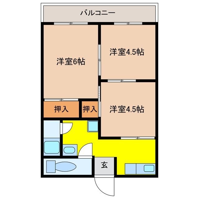 大川ハイツの物件間取画像