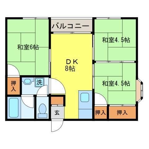 ガーデンハイツ風頭の物件間取画像