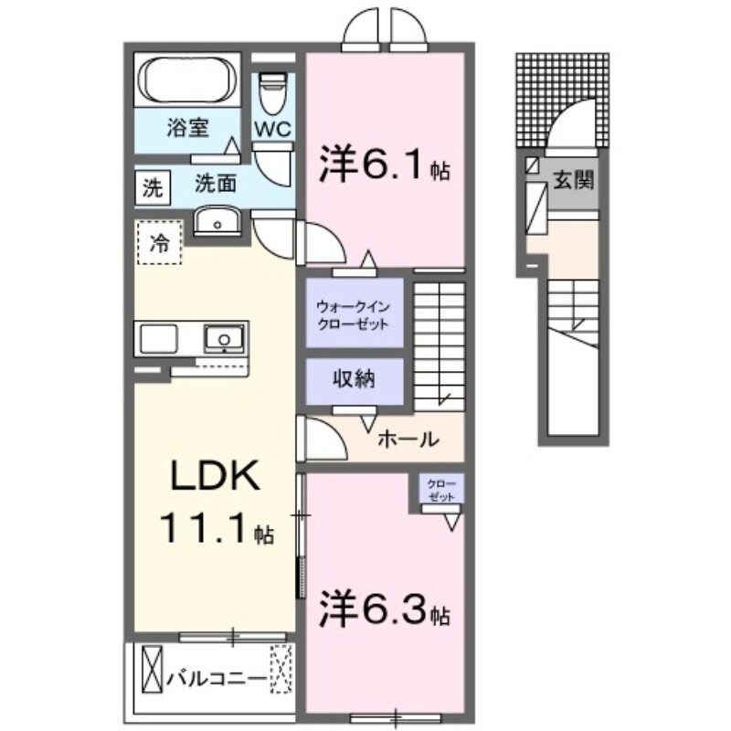 南風崎駅 車移動21分  13km 2階の物件間取画像