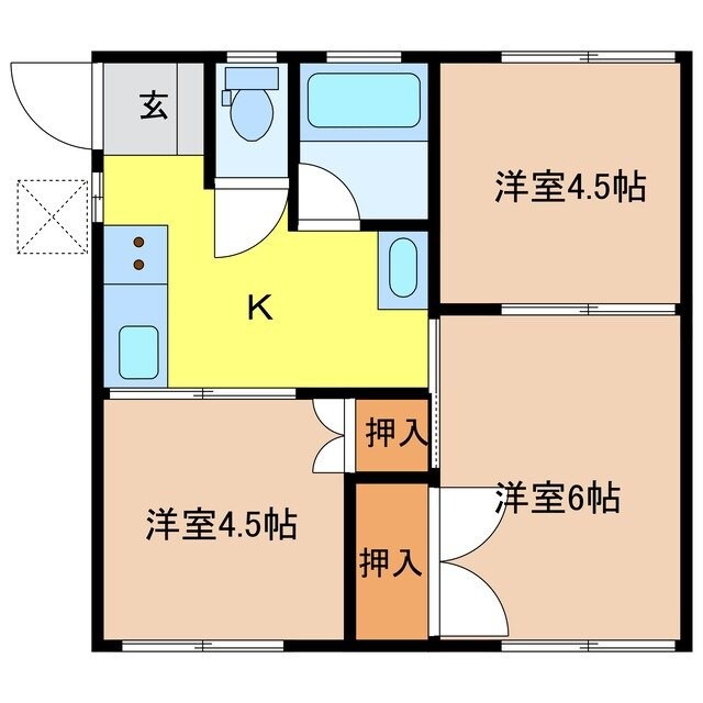 東小島ハイツの物件間取画像