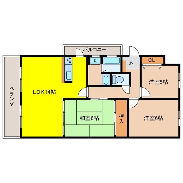 サーパス住吉台参番館の物件間取画像