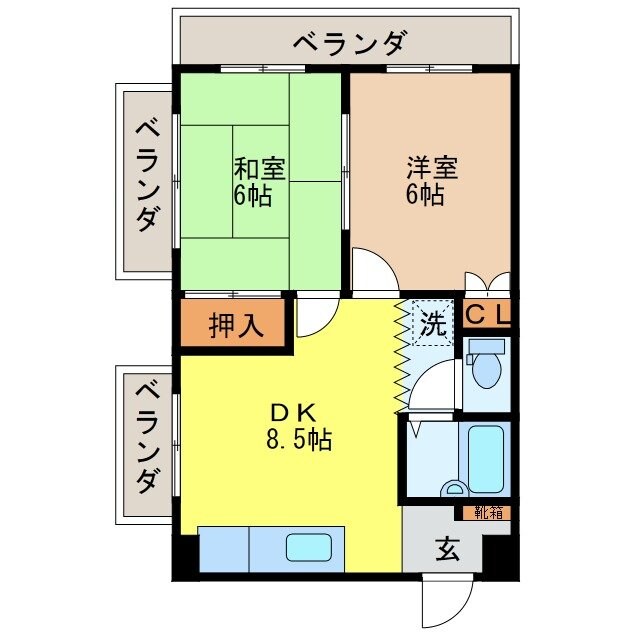 コーポルーシアールの物件間取画像