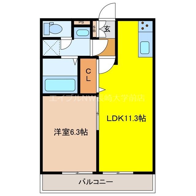 三川町 徒歩2分 1階の物件間取画像