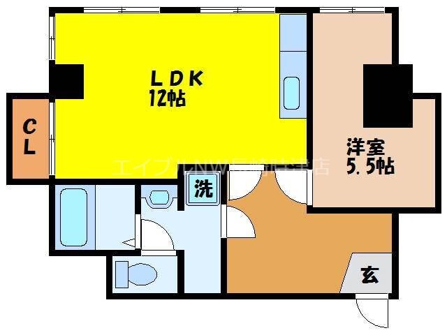 興善町 徒歩1分 3階の物件間取画像