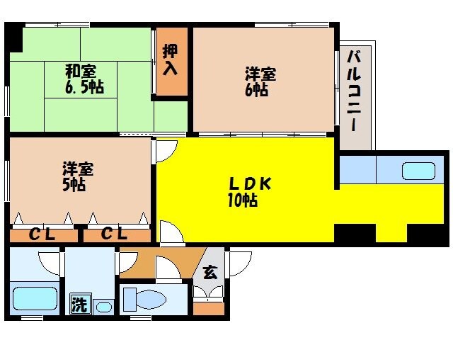 七福マンション八幡町の物件間取画像