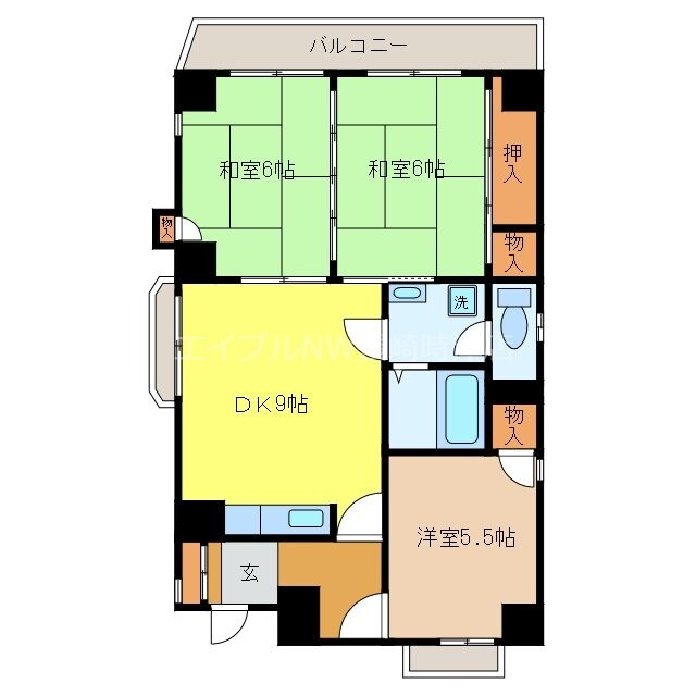 平和公園駅 徒歩4分 3階の物件間取画像