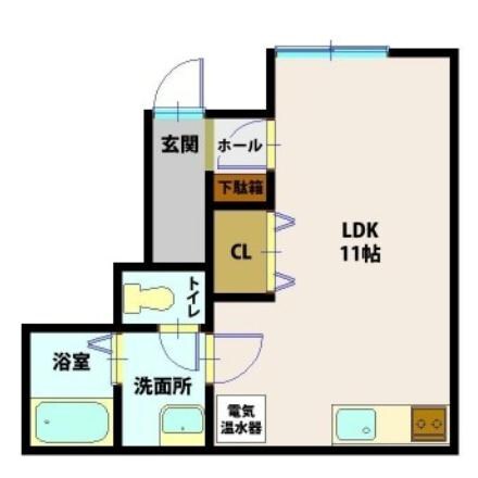 ウッディハウスKAMEDA　Aの物件間取画像