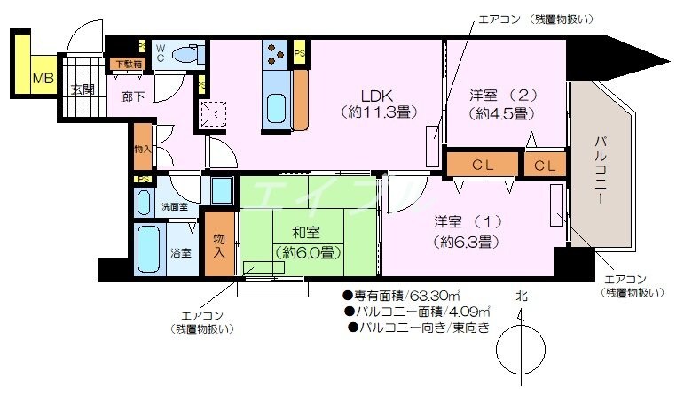 グランドシーズ心斎橋Ⅲの物件間取画像