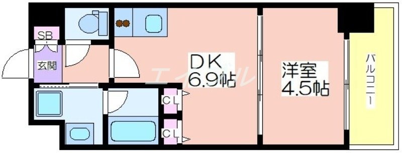 S-RESIDENCE淀屋橋の物件間取画像