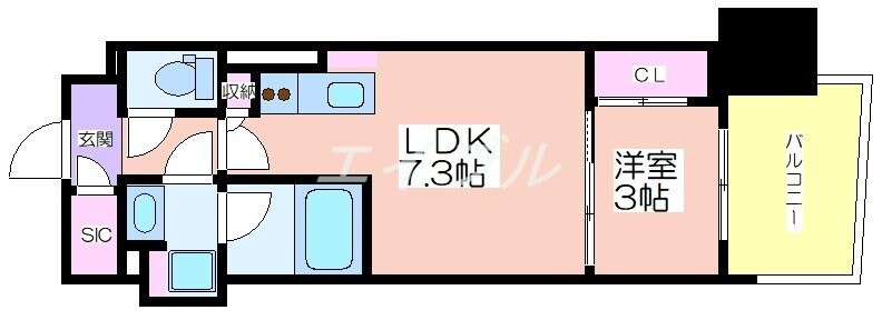 コンフォリア・リヴ本町WEST Qの物件間取画像