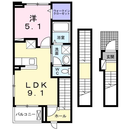 メゾングレーヌ龍野町の物件間取画像