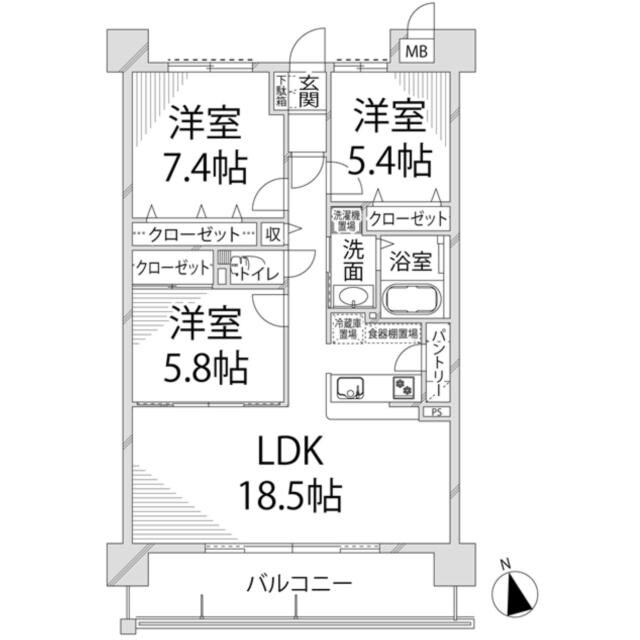 キャッスルコート田寺東の物件間取画像