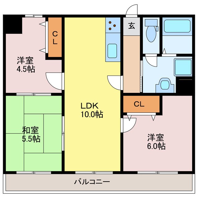 ソレーユ南条の物件間取画像