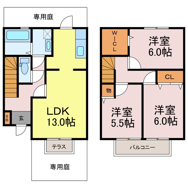 ローズコート北在家の物件間取画像