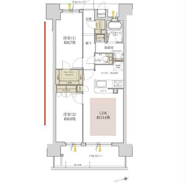 ワコーレ姫路呉服町の物件間取画像