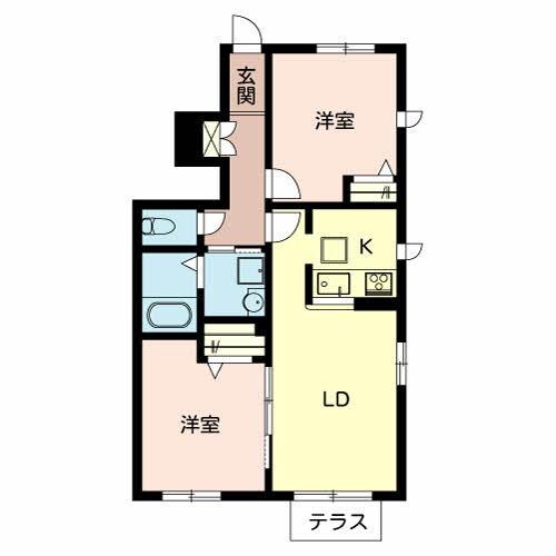 エンカーサ宝殿B棟の物件間取画像