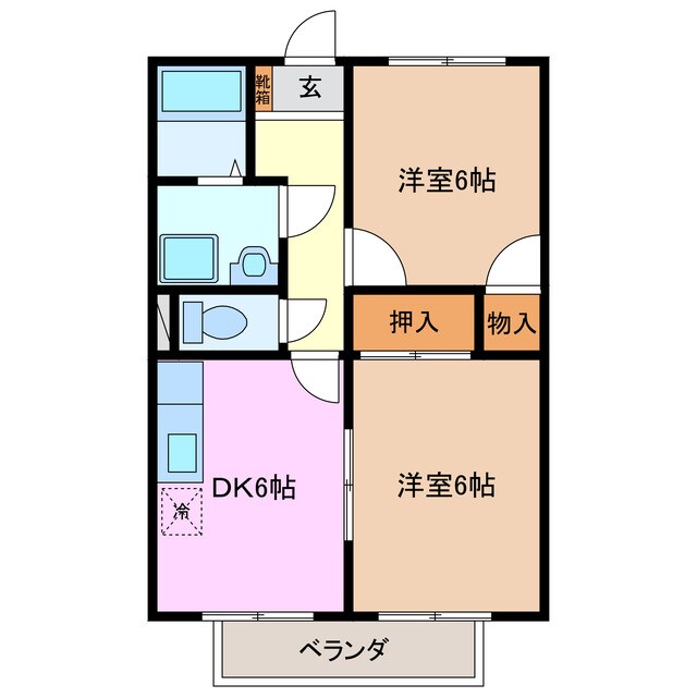 伊勢朝日駅 徒歩32分 2階の物件間取画像