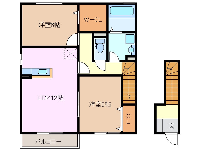 蓮花寺駅 徒歩22分 2階の物件間取画像