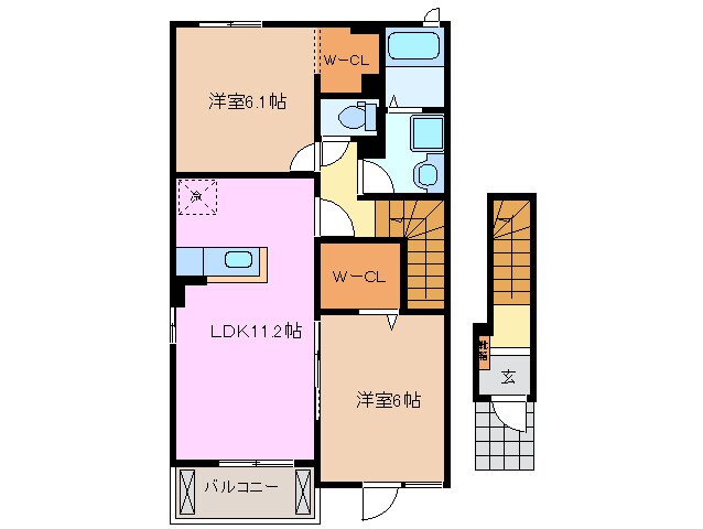 伊勢朝日駅 徒歩12分 2階の物件間取画像