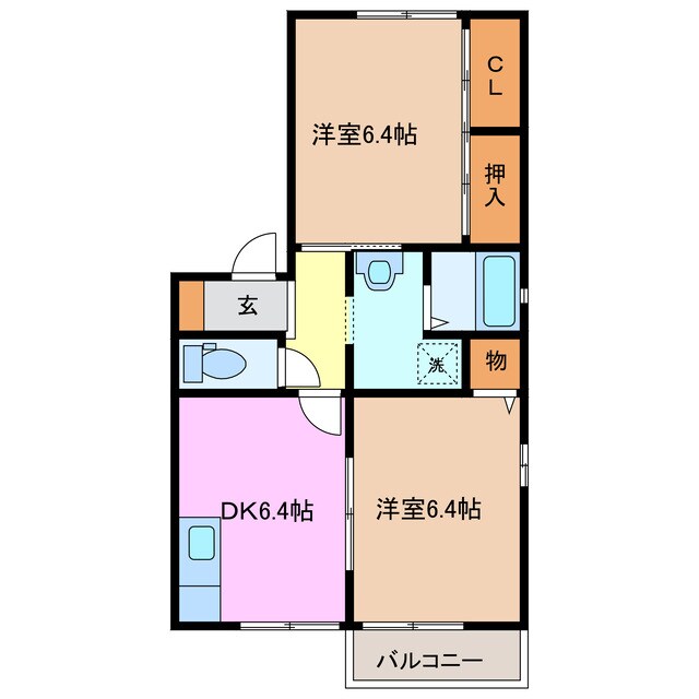 桑名駅 徒歩25分 2階の物件間取画像