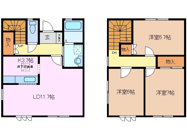 グランジュッテ A棟の物件間取画像