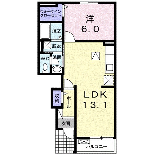 益生駅 徒歩28分 1階の物件間取画像