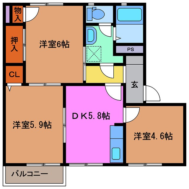 西別所駅 徒歩4分 2階の物件間取画像