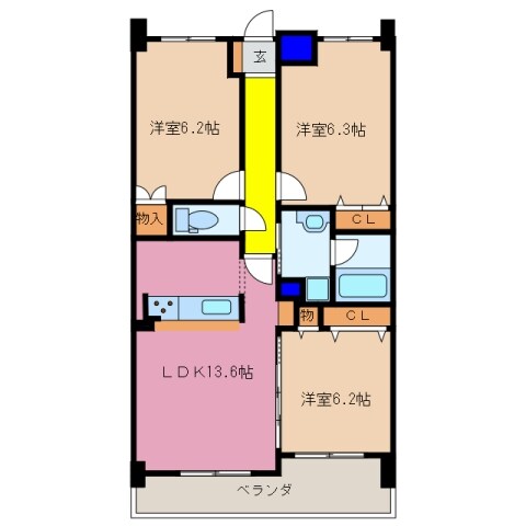 桑名駅 徒歩14分 5階の物件間取画像