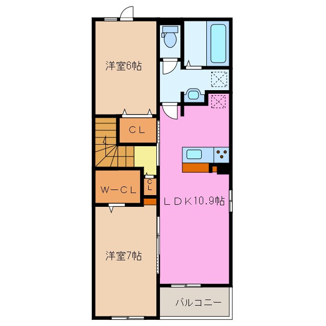 伊勢朝日駅 徒歩20分 2階の物件間取画像