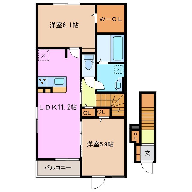 川越富洲原駅 徒歩35分 2階の物件間取画像