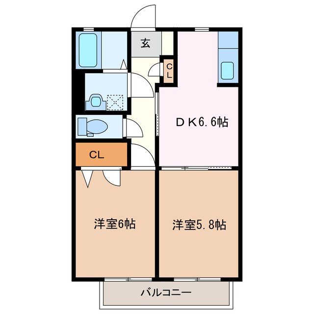 コンフォールシャンブル　Ｂの物件間取画像