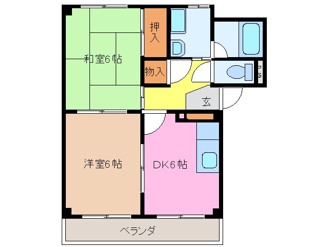 SUNSUNハイツAの物件間取画像