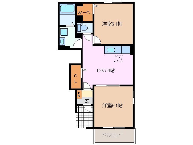 伊勢川島駅 徒歩57分 1階の物件間取画像