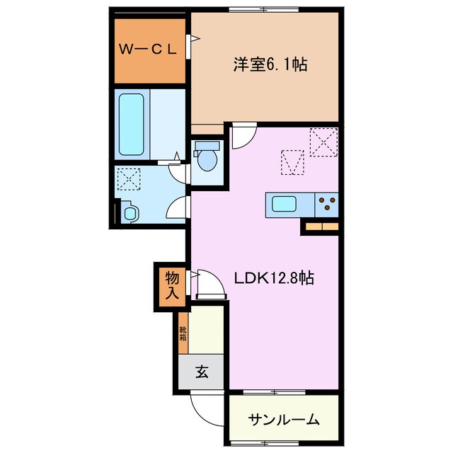 河原田駅 徒歩14分 1階の物件間取画像