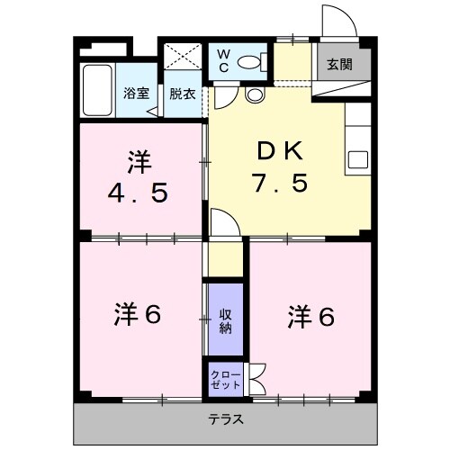 泊駅 徒歩5分 1階の物件間取画像