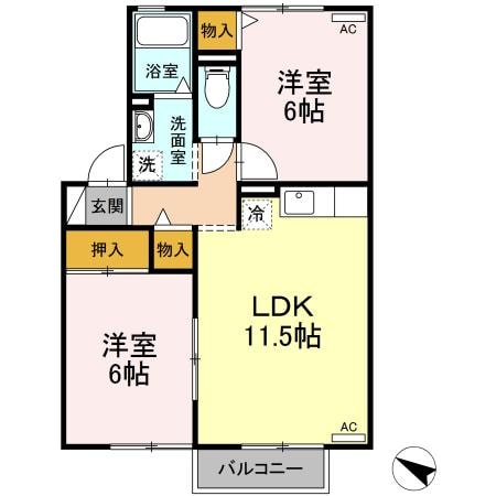 内部駅 徒歩31分 2階の物件間取画像