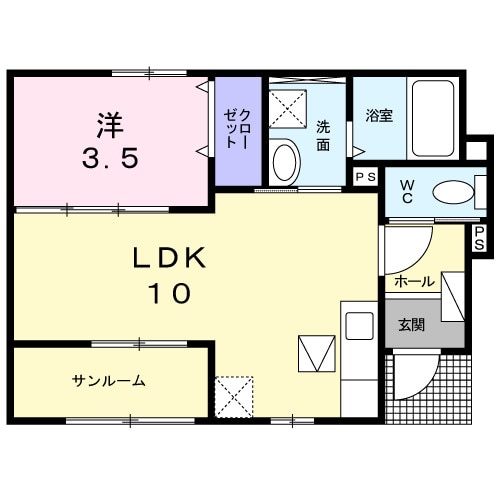 北楠駅 徒歩10分 1階の物件間取画像