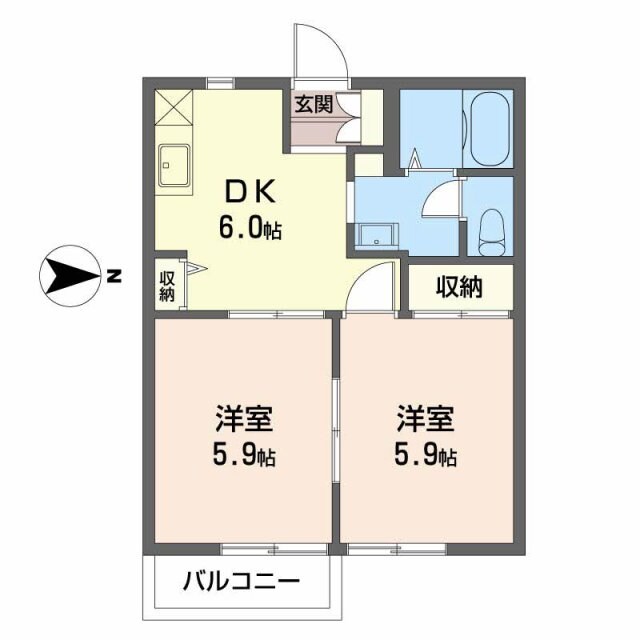 ディアス鵜方Ａ棟の物件間取画像