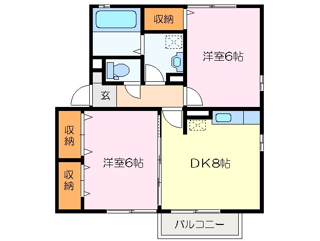 リビングタウンいせ　Ｄの物件間取画像