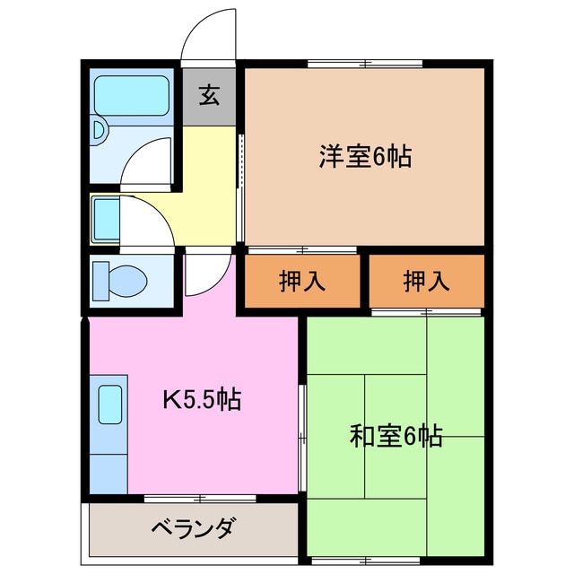 メゾンめばえＢ棟の物件間取画像