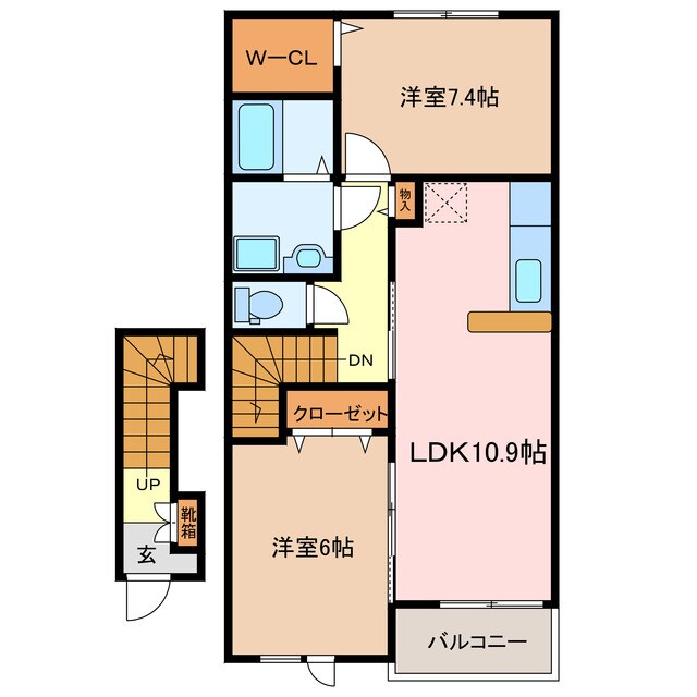 ヴィラ　斎宮Ｂの物件間取画像