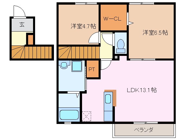 M’Sコート　Aの物件間取画像