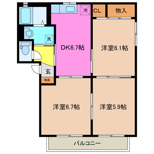 アルセ末広の物件間取画像