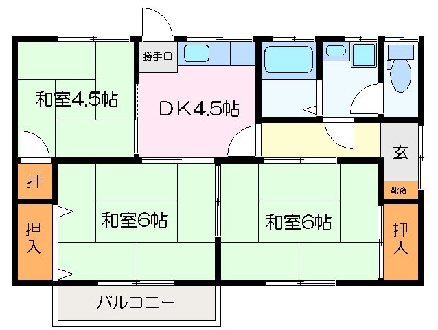 横井貸家の物件間取画像