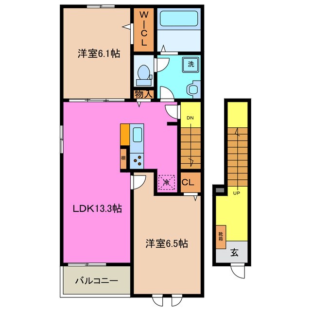 北楠駅 徒歩8分 2階の物件間取画像