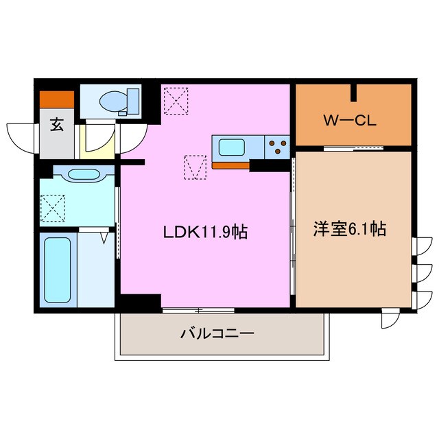 中川原駅 徒歩10分 1階の物件間取画像