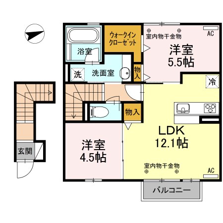 南日永駅 徒歩14分 2階の物件間取画像